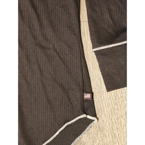 Polo‎ Jeans Co Ralph Lauren Womens Black Ribbed V Neck 3/4 Sleeve Top L G - Picture 5 of 10